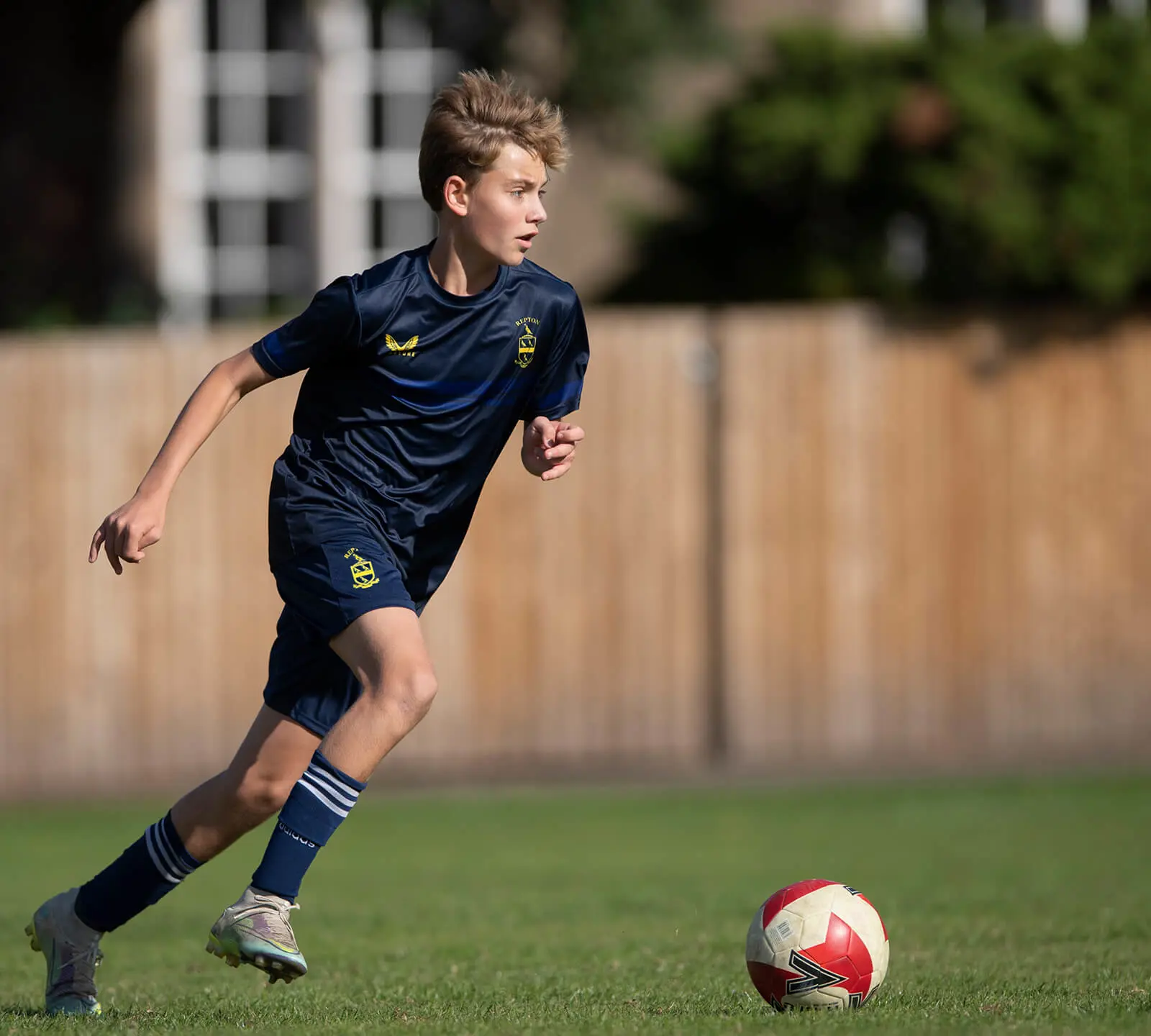 Junior pupil at Repton School's Football Performance Pathway