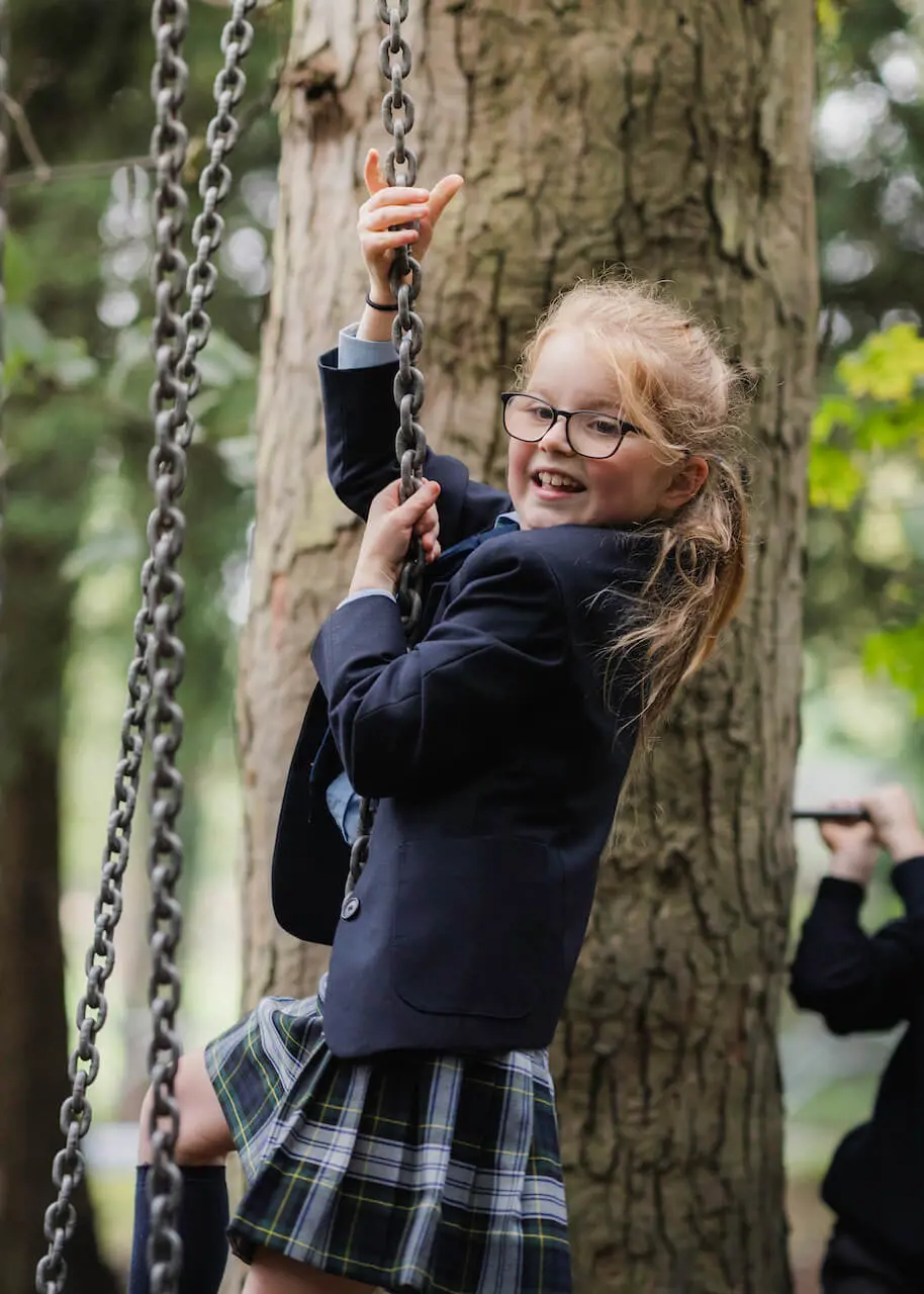 Repton Prep School pupil having fun in the playground