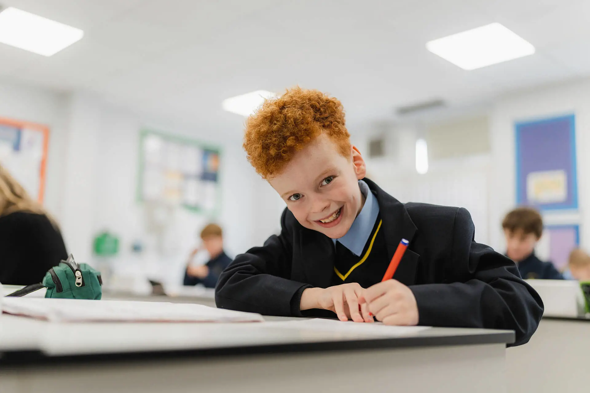 Repton prep School pupil working in class